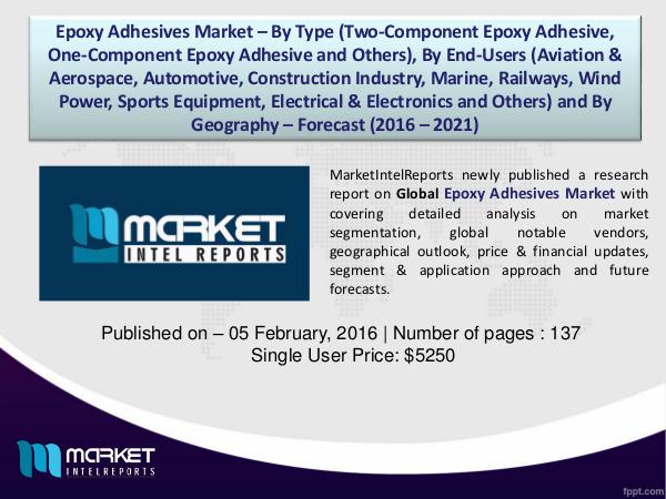 Revenue Analysis – Global Epoxy Adhesives Market Till 2021 1