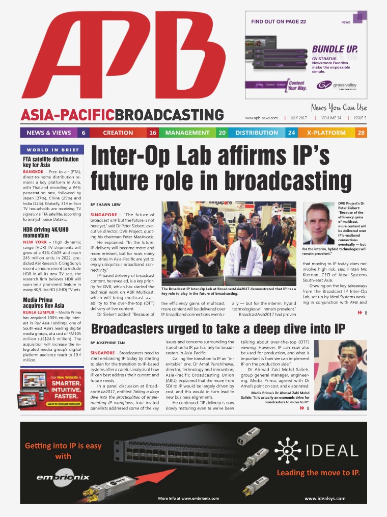 Asia-Pacific Broadcasting (APB) July 2017 Volume 34, Issue 5