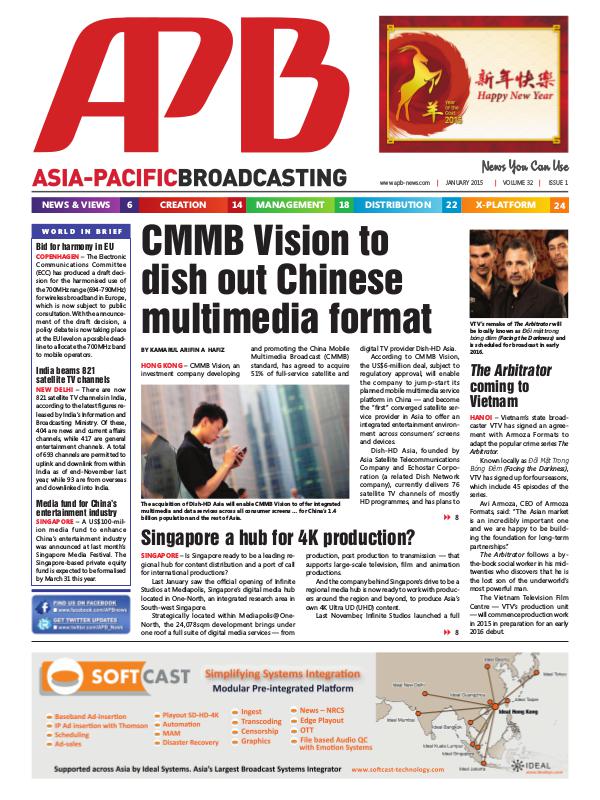 Asia-Pacific Broadcasting (APB) January 2015 Volume 32, Issue 1