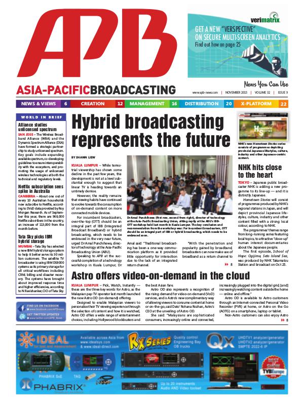 Asia-Pacific Broadcasting (APB) November 2015 Volume 32, Issue 9