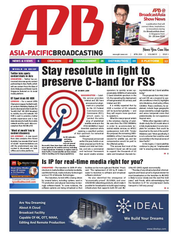 Asia-Pacific Broadcasting (APB) April 2018 Volume 35, Issue 3