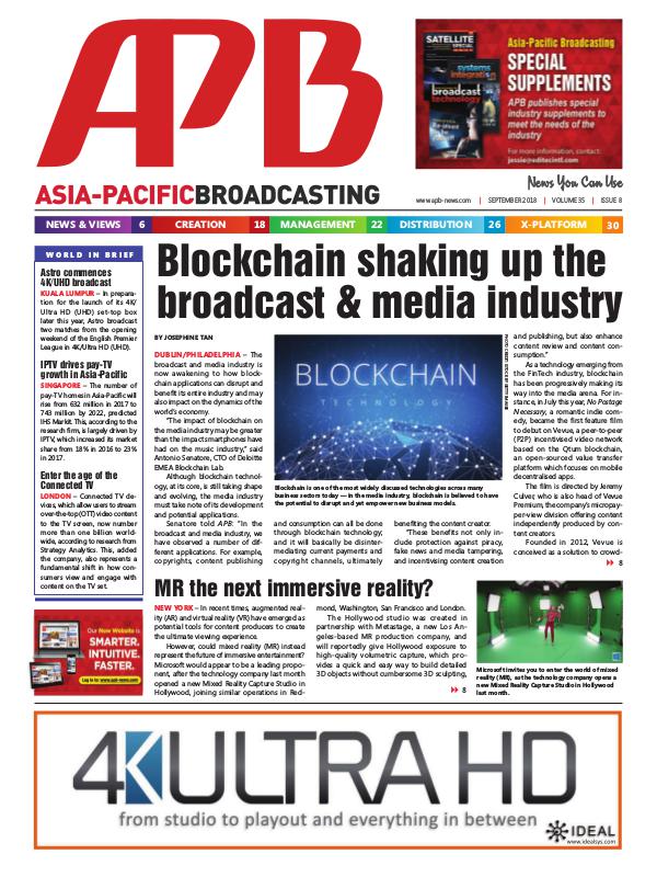 Asia-Pacific Broadcasting (APB) September 2018 Volume 35, Issue 8