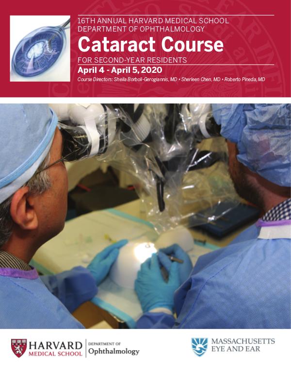 Annual Intensive Cataract Surgical Training Course 2020 Cataract Course Program