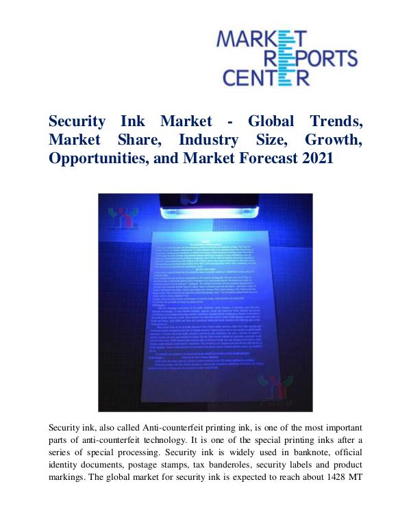 Market Research Reports Security Ink Market