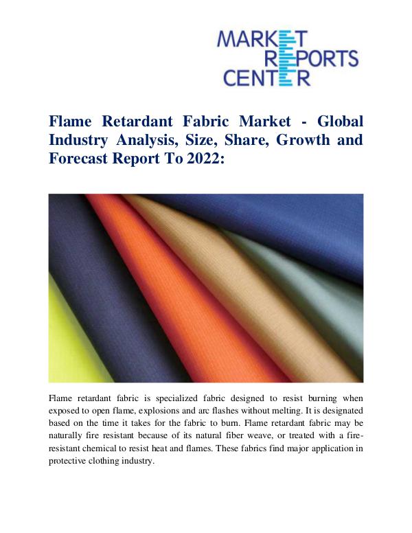 Market Research Reports Flame Retardant Fabric Market