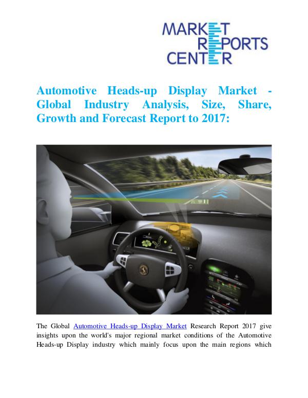 Market Research Reports Automotive Heads-up Display Market