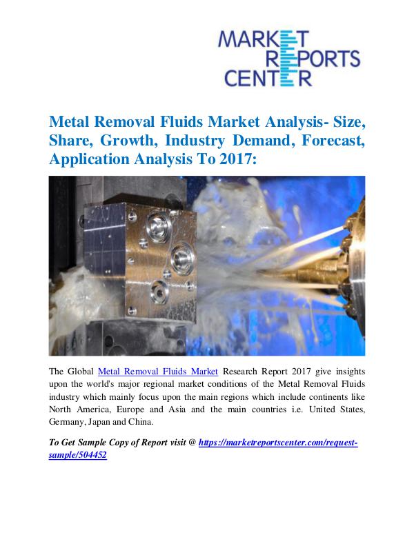 Market Research Reports Metal Removal Fluids Market
