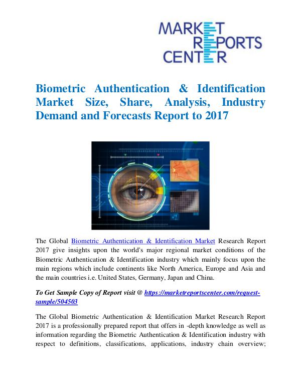 Market Research Reports Biometric Authentication & Identification Market