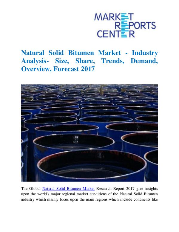 Market Research Reports Natural Solid Bitumen Market