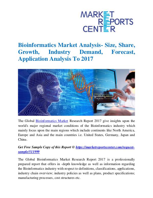 Market Research Reports Bioinformatics Market
