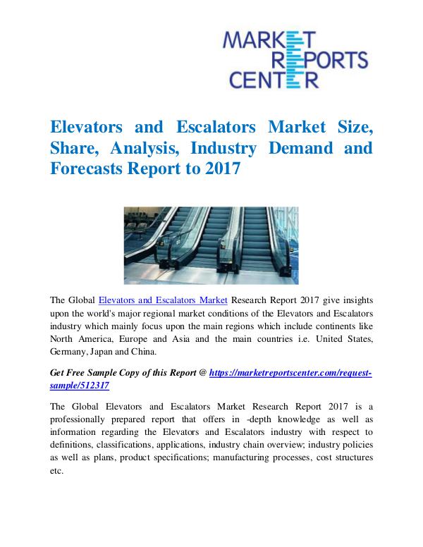 Market Research Reports Elevators and Escalators Market