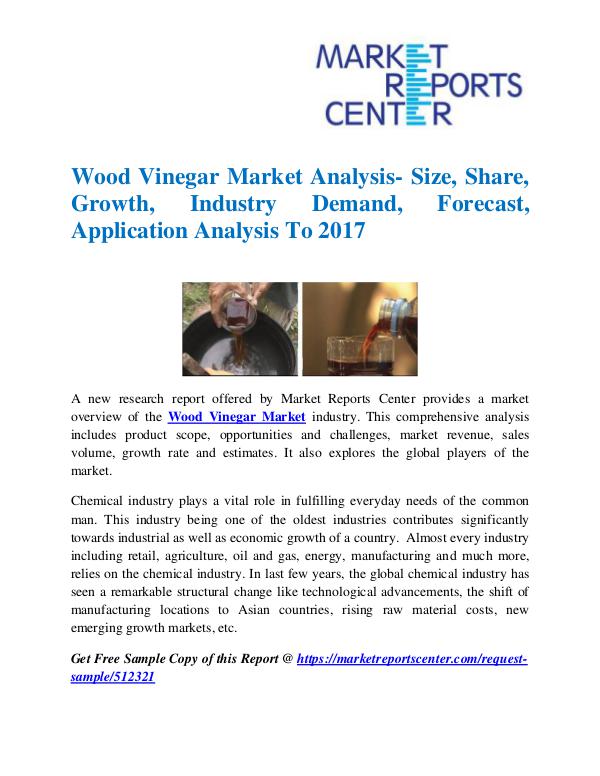 Market Research Reports Wood Vinegar Market