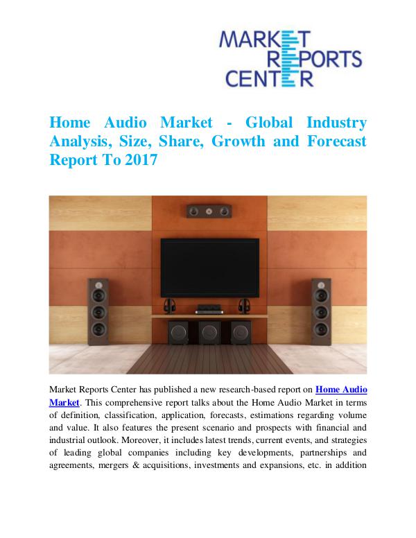 Market Research Reports Home Audio Market