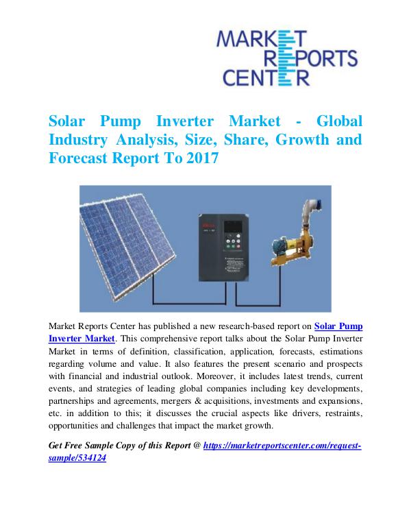 Market Research Reports Solar Pump Inverter Market