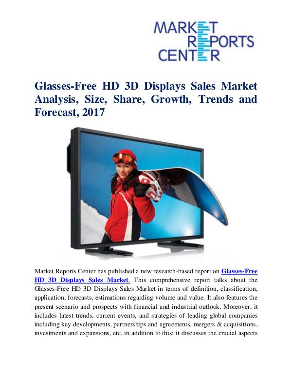 Market Research Reports Glasses-Free HD 3D Displays Sales Market