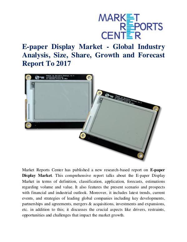 Market Research Reports E-paper Display Market