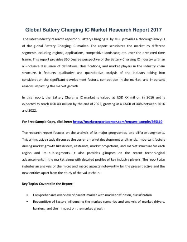 Market Reports Battery Charging IC Market