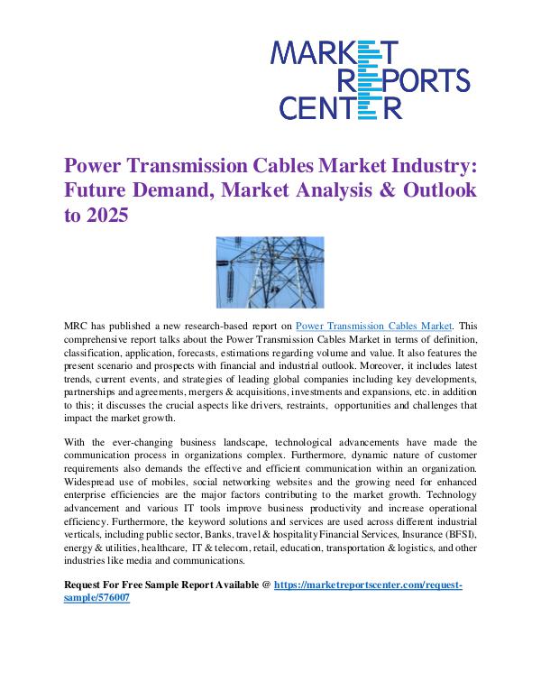 Market Reports Power Transmission Cables Market