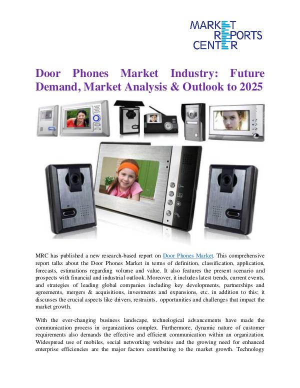Market Reports Door Phones Market