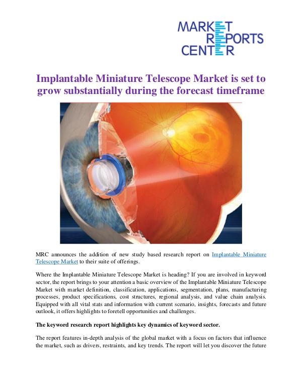 Market Research Reprots- Worldwide Implantable Miniature Telescope Market