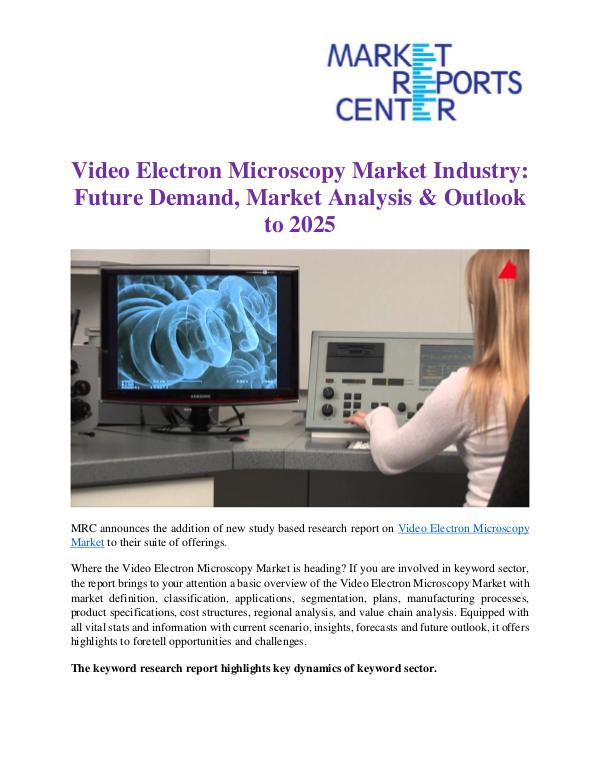Market Research Reprots- Worldwide Video Electron Microscopy Market