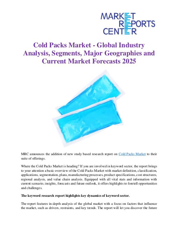Market Research Reprots- Worldwide Cold Packs Market