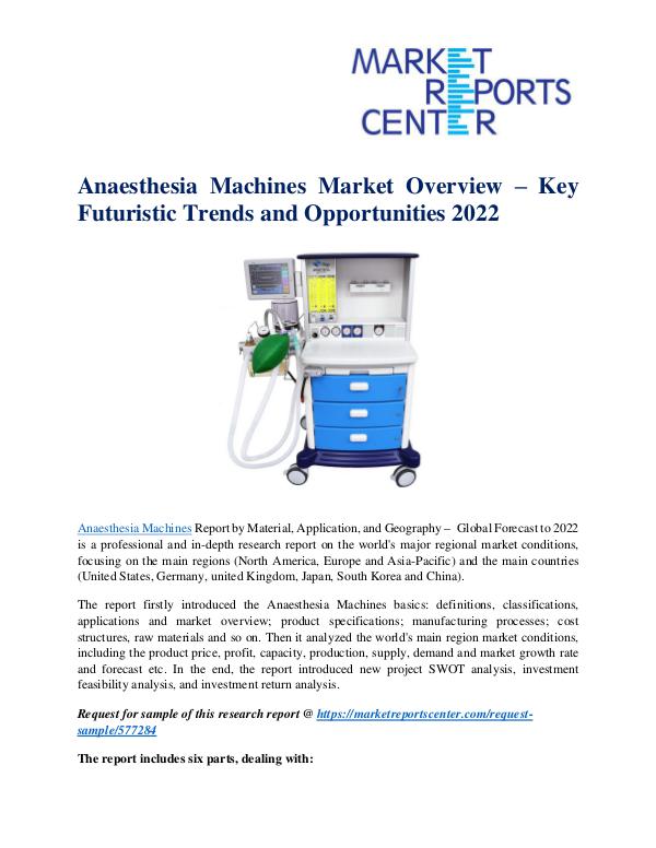 Market Research Reprots- Worldwide Anaesthesia Machines Market