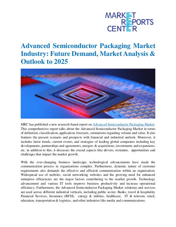 Market Research Reprots- Worldwide Advanced Semiconductor Packaging Market