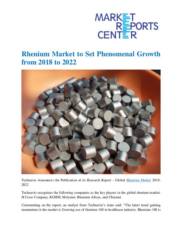 Market Research Reprots- Worldwide Rhenium Market