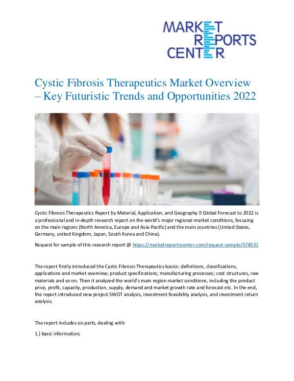 Market Research Reprots- Worldwide Cystic Fibrosis Therapeutics Market