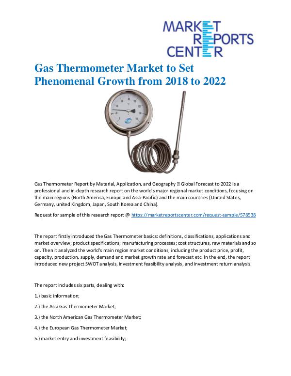 Market Research Reprots- Worldwide Gas Thermometer Market