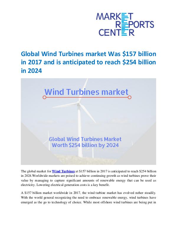 Market Research Reprots- Worldwide Wind Turbines market