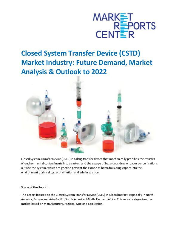 Market Research Reprots- Worldwide Closed System Transfer Device (CSTD) Market