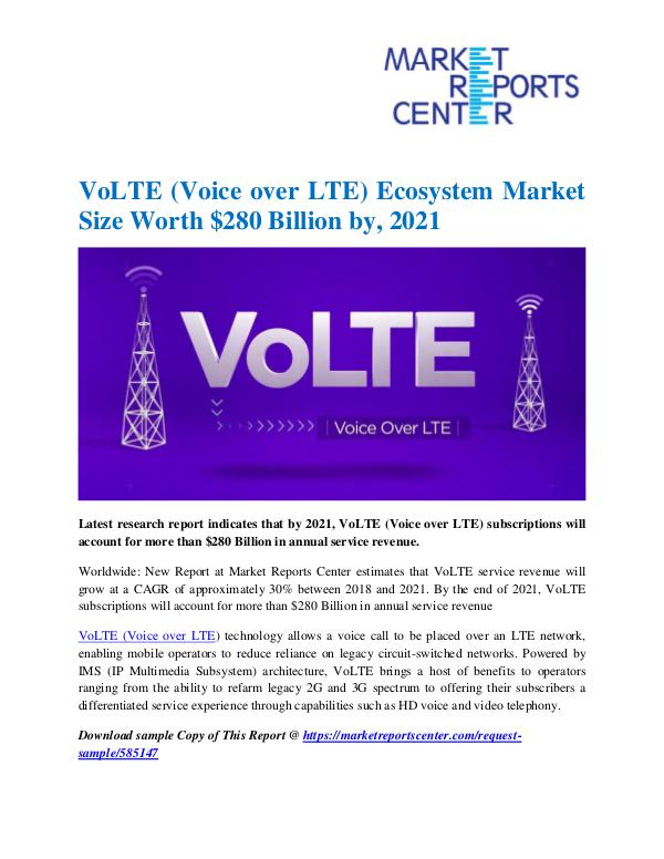 Market Research Reprots- Worldwide VoLTE (Voice over LTE) Ecosystem Market