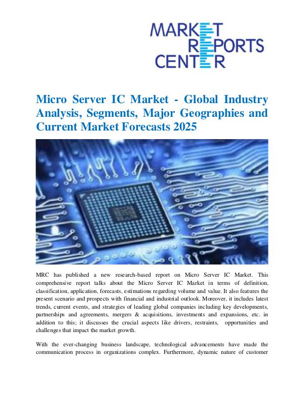 Market Research Reprots- Worldwide Micro Server IC Market
