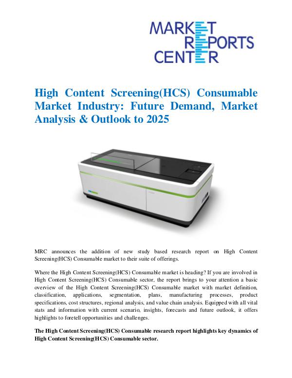 High Content Screening(HCS) Consumable Market