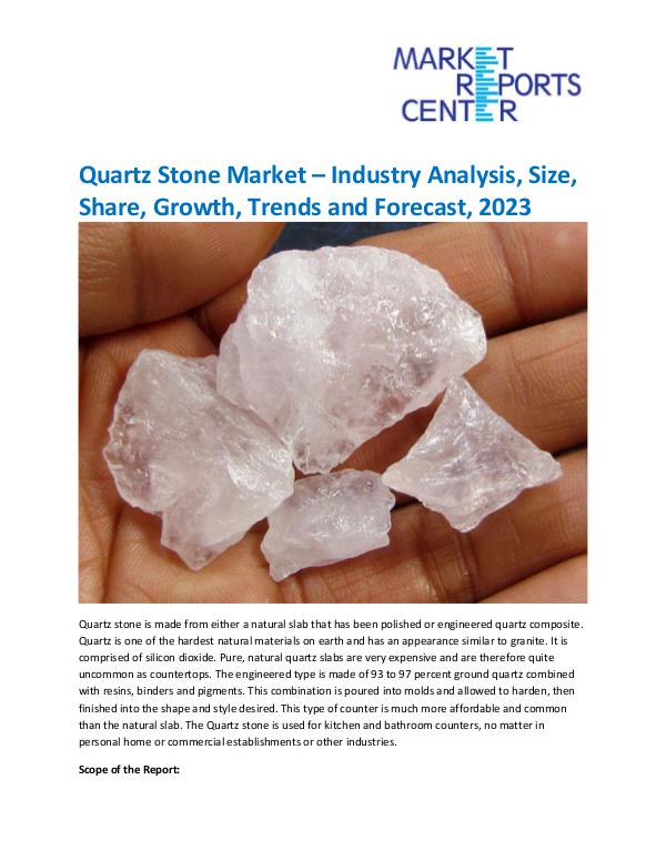 Market Research Reprots- Worldwide Quartz Stone Market