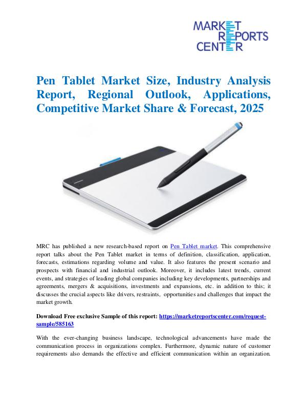 Market Research Reprots- Worldwide Pen Tablet Market