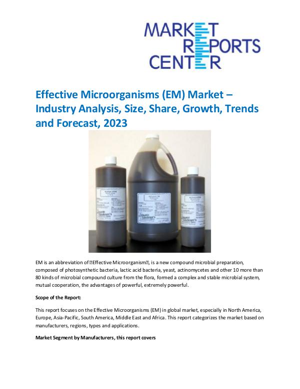 Market Research Reprots- Worldwide Effective Microorganisms (EM) Market