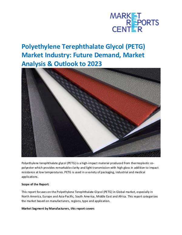 Market Research Reprots- Worldwide Polyethylene Terephthalate Glycol (PETG) Market