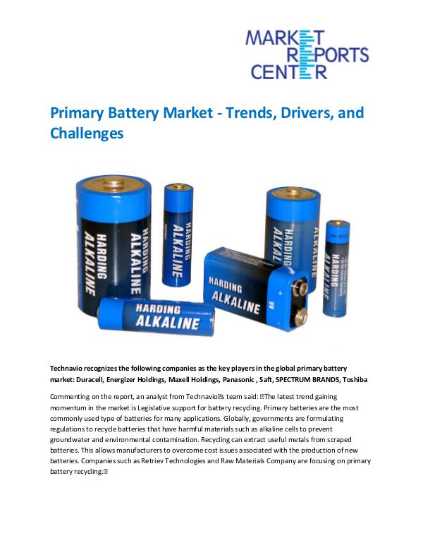 Market Research Reprots- Worldwide Primary Battery Market