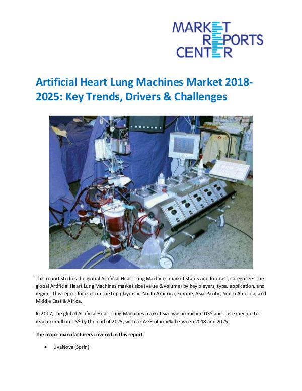 Market Research Reprots- Worldwide Artificial Heart Lung Machines Market