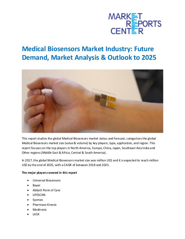 Market Research Reprots- Worldwide Medical Biosensors Market