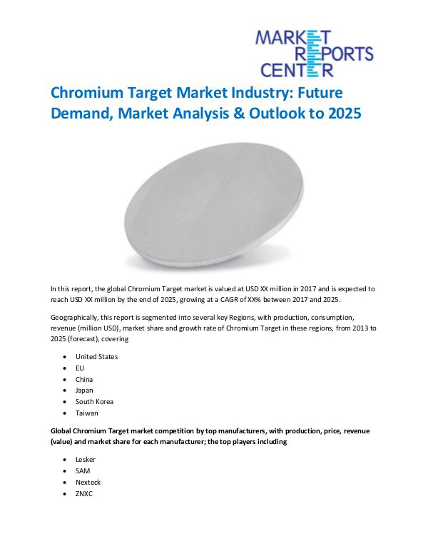 Market Research Reprots- Worldwide Chromium Target Market