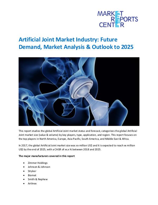 Market Research Reprots- Worldwide Artificial Joint Market