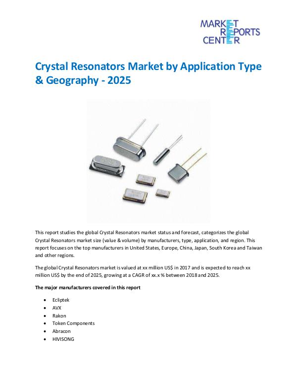 Market Research Reprots- Worldwide Crystal Resonators Market