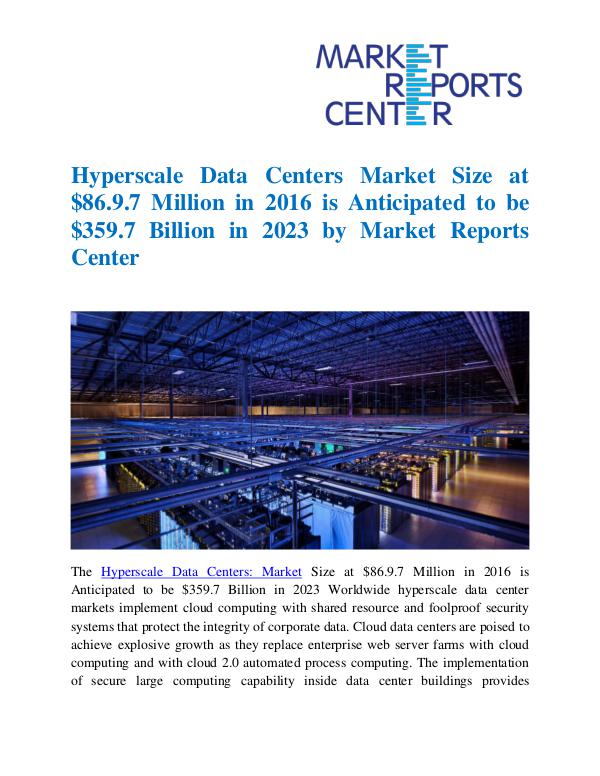 Market Reports Hyperscale Data Centers Market