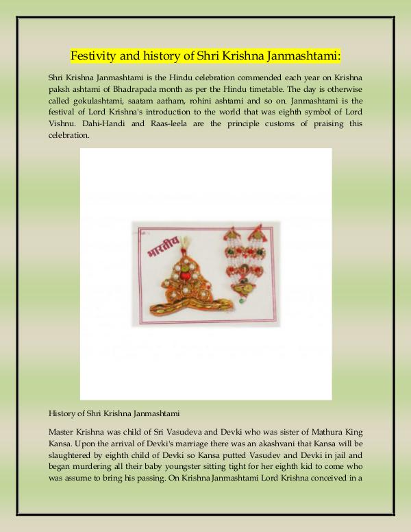 Festivity and History of Shri Krishna Janmashtmi