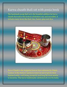 Craftera Multicolour Brass Karwa Chauth Pooja Thali Set