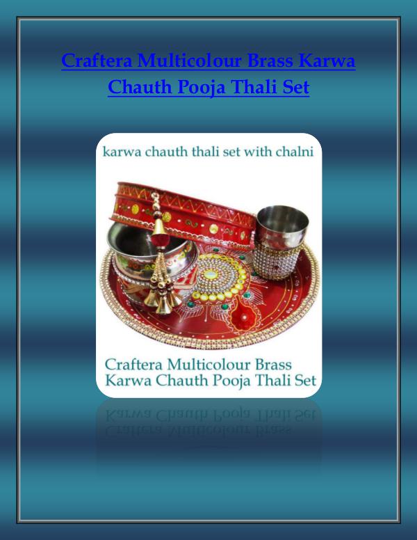 Craftera Multicolour Brass Karwa Chauth Pooja Thali Set Craftera Multicolour Brass Karwa Chauth Pooja Thal